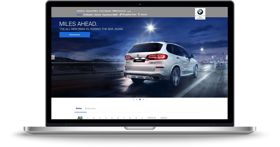 BMW Middle East Website Development, Web Maintenance Screenshot 01